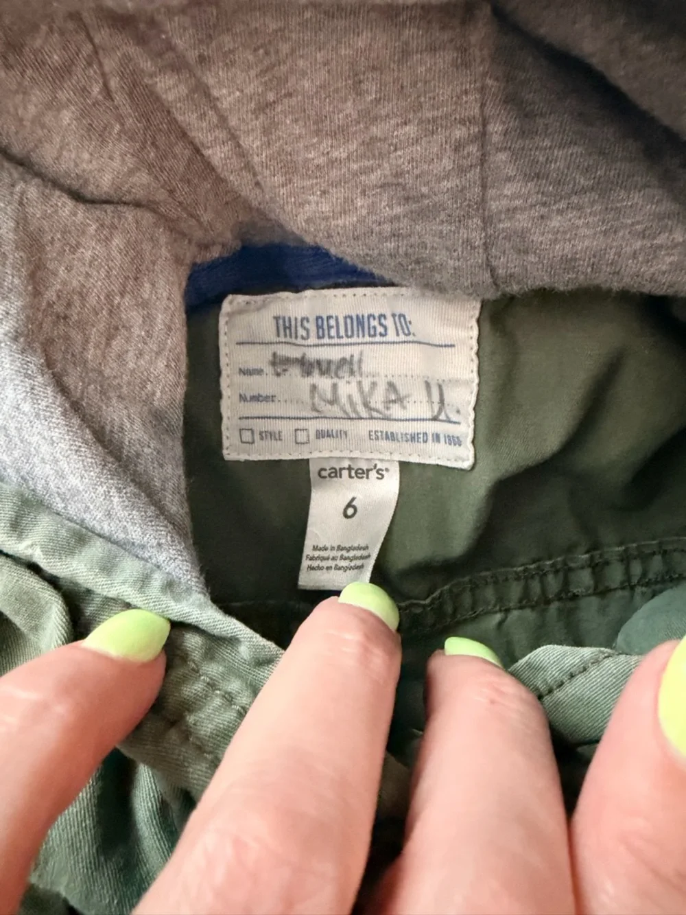 GAP Kids denim jacket and carters green jacket